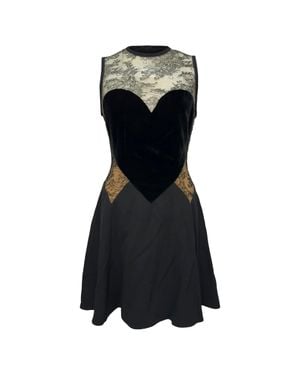 Elie Saab Lace And Heart Accent Mini Dress - Black