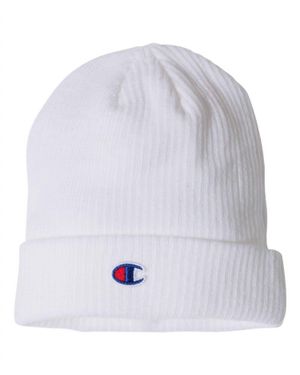 Champion Ribbed Cuffed Beanie - White