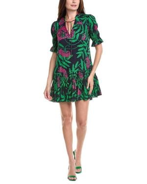 Flora Bea Hartlie Silk Mini Dress - Green