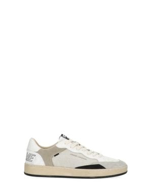 Crime London Chelsea Used Effect Leather Sneakers - White
