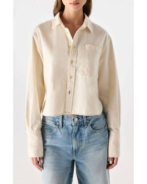 AMO Abigal Cropped Denim Shirt - Blue