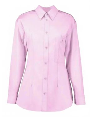 Marni Long Sleeve Solid Poplin Blouse - Pink