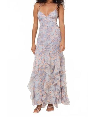 For Love & Lemons Elea Floral Maxi Dress - Purple
