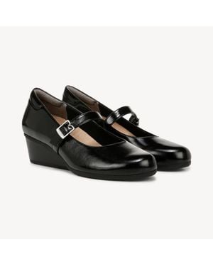 Dr. Scholls Be Ready Mary Jane Leather Wedge Heel Zap358 - Black