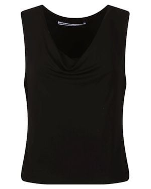 Alexander Wang Cowl Neck Zipped Tank Top - Black