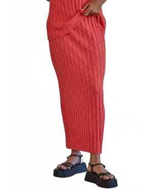 By Together Isla Knit Midi Skirt - Red