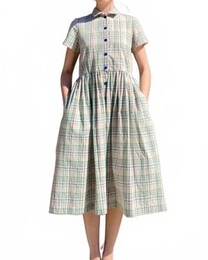RoseVelvet Hope Cotton Plaid Dress - Multicolor