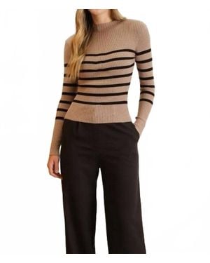 Blu Pepper Striped Sweater Top - Black