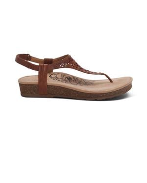 Aetrex Evelyn Thong Sandal - Brown