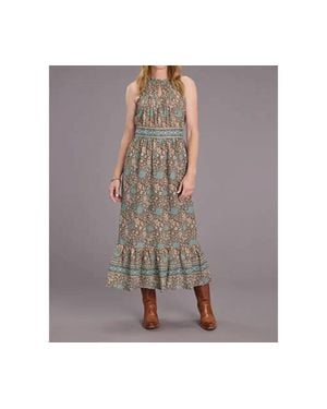 Stetson Carnation Border Print Cotton Lawn Dress - Gray
