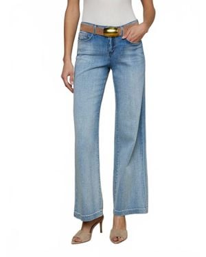 L'Agence Joanne Low-Rise Wide-Leg Jeans - Blue