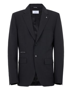 Philipp Plein Regular Fit Blazer Rever 2 Bottoni - Black