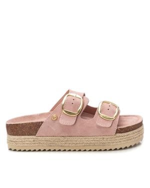 Xti Suede Flat Sandals By - Pink