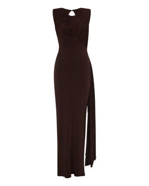 Neoblu Setas Maxi Round Neck Dress - Purple