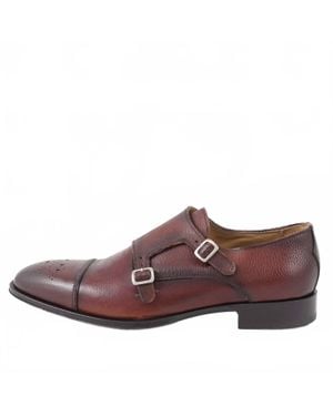 PASTORI Romulus Leather Monk Strap Shoe - Brown