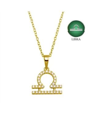 Silver Depot Libra Zodiac Sign Necklace - Metallic