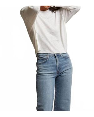 PERFECTWHITETEE Millie Long Sleeve Top - Blue