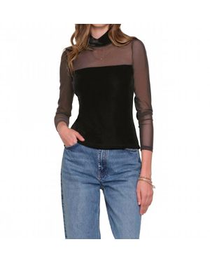 Heartloom Pomelo Velvet Long Sleeve Top - Black