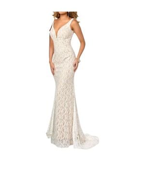 Karishma Creations Beautifully Laced Sleeveless Gown - White