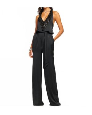 Ramy Brook Embellished Maya Plunging Jumpsuit - Black