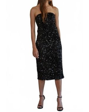 By Together Like Lovers Sequin Strapless Dress - Black
