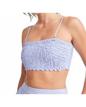 Self Contrast Milani Removable Straps Bandeau Top - Blue