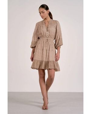 Elan Boho Ruffle Hem Dress - Natural