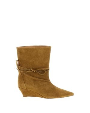 Odissi Suede Gemma Ankle Boots - Brown