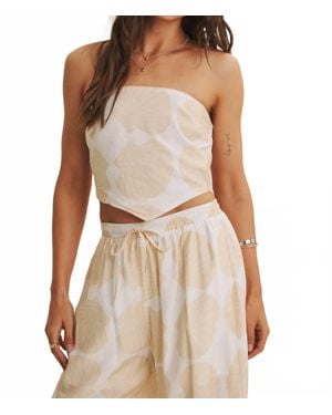 In February Coastal Breeze Scarf Tube Top - Brown