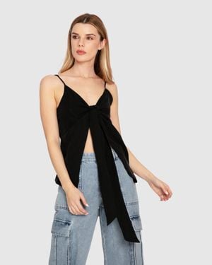 Belle & Bloom First Class Reversible Tie Top - Black