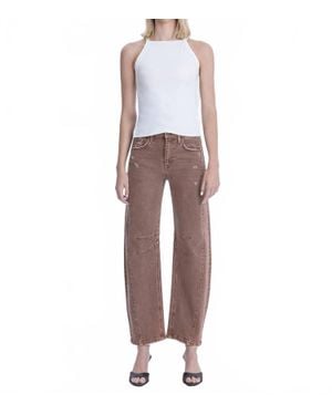 Flying Monkey High Rise Ankle Barrel Leg Jeans - Multicolor