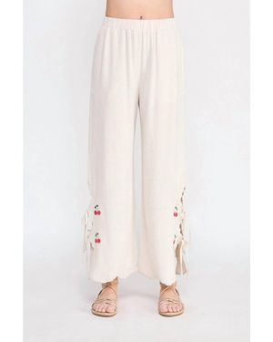 Allie Rose Cherry Pants - Natural
