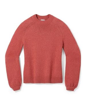 Smartwool Cozy Lodge Sweater Dusty Cedar Heather Bell Sleeve Red831