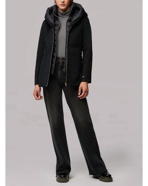 SOIA & KYO Viviana Mixed Media Jacket - Black