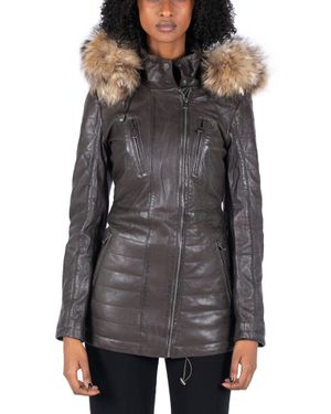 TruClothing Mid Length Hooded Parka Jacket - Gray