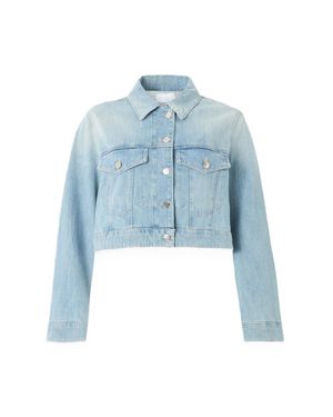 Dondup Cropped Denim Jacket With Classic Collar - Blue