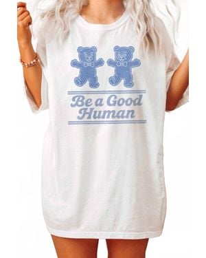 Wknder Be A Good Human Graphic Tee - Blue