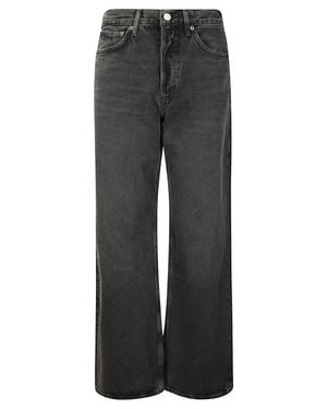 Agolde High-Waisted Jeans With Hidden Button Closure - Gray
