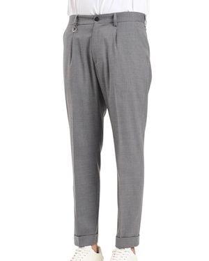 GOLDEN CRAFT 1957 Technical Cuffed Hem Wool-Blend Pants - Gray