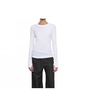 Enza Costa Easy Cuffed Crew Tee - Black