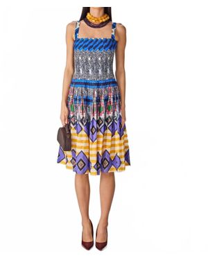 SAAKSHA & KINNI Abstract Print Midi Dress - Blue