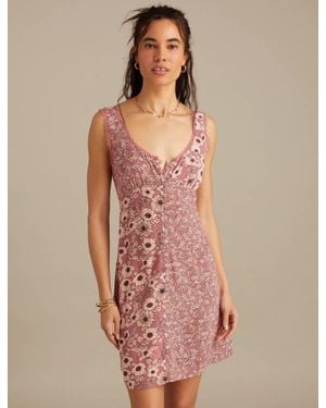 Lucky Brand Femme Print Mix Mini Dress - Pink