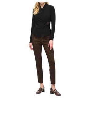Joseph Ribkoff Knit Fitted Wrap Top - Black