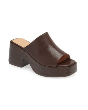 Chocolat Blu Helia Peep Toe Platform Slide - Brown