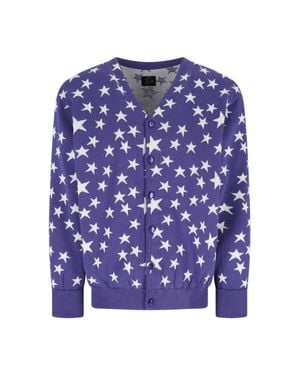 Needles V-Neck Cardigan With Stars - Blue