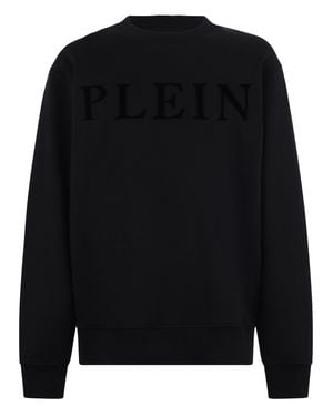 Philipp Plein Round Neck Sweatshirt Logo - Black