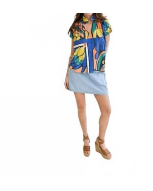 Never A Wallflower Square Neck Top - Blue