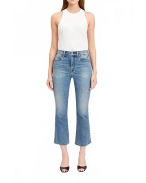 DAZE Shy Girl Crop Flare Jeans - Blue