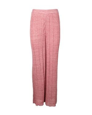 Collection Privée Wide-Leg Linen Cotton Pants - Pink