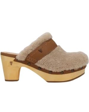 Frye Jessica Shearling Clog - Brown